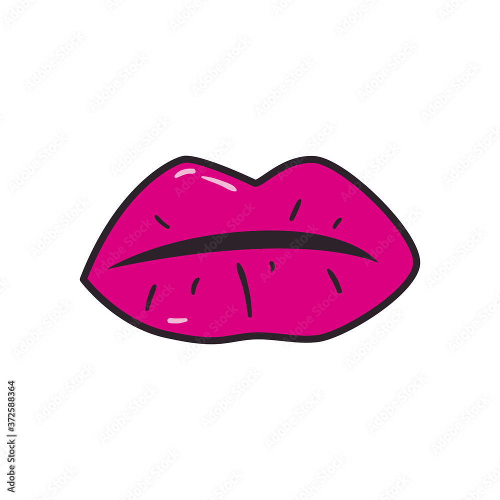 female mouth line and fill style icon vector design female mouth line and fill style icon vector design