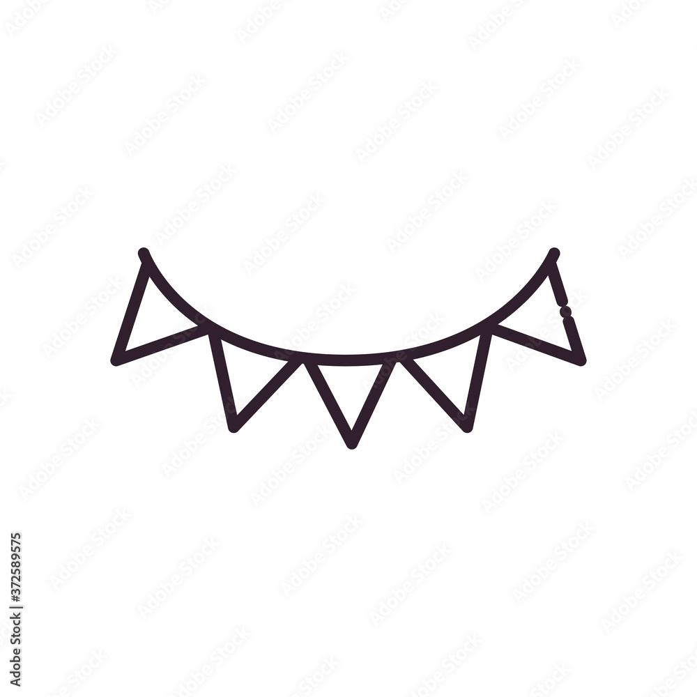 Party banner pennant line style icon vector design Party banner pennant line style icon vector design