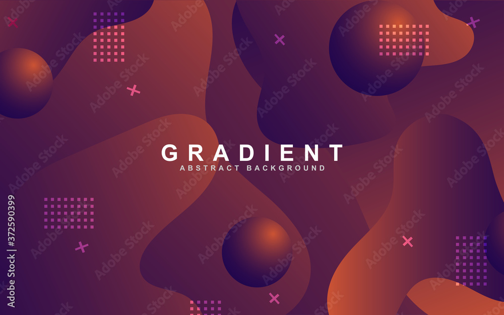 Modern gradient background with abstract shapes. Vector 3d flow, liquid, and fluid composition. Motion dynamic illustration template can use for presentation, cover flyer, poster, landing page web
