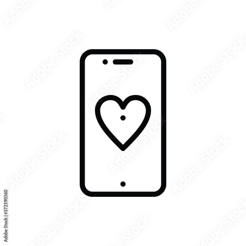 Love Chat, Dating App Phone Icon Logo Vector Isolated. Love and Wedding Icon Set. Editable Stroke and Pixel Perfect.