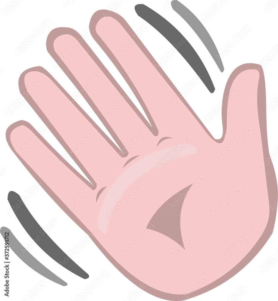 Vector emoticon illustration of a waving hand Vector emoticon illustration of a waving hand