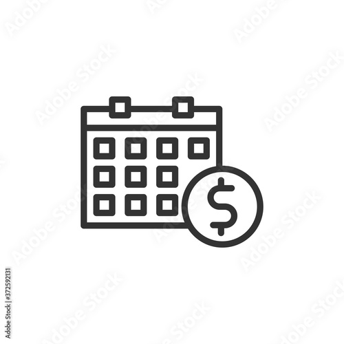 business payday icon with line style vector illustration