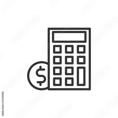 business payday icon with calculator line style vector illustration