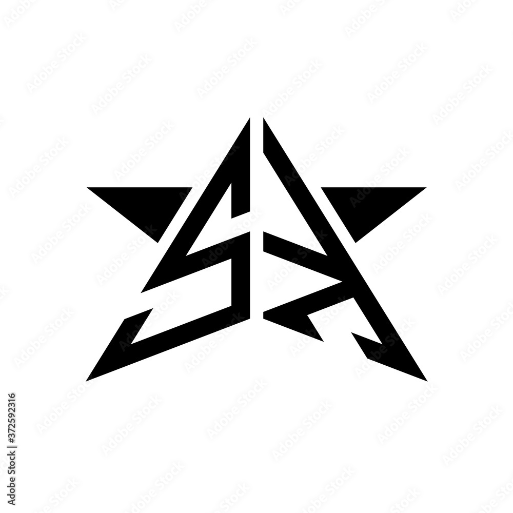 Initial Star Monogram Logo SK Initial Star Monogram Logo SK