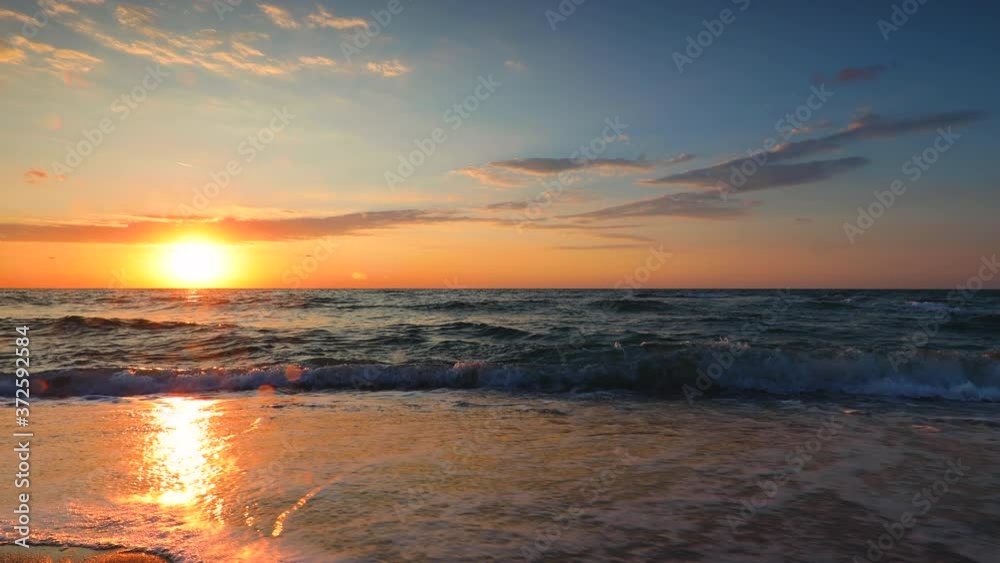 Beautiful sea sunrise on tropical beach Beautiful sea sunrise on tropical beach