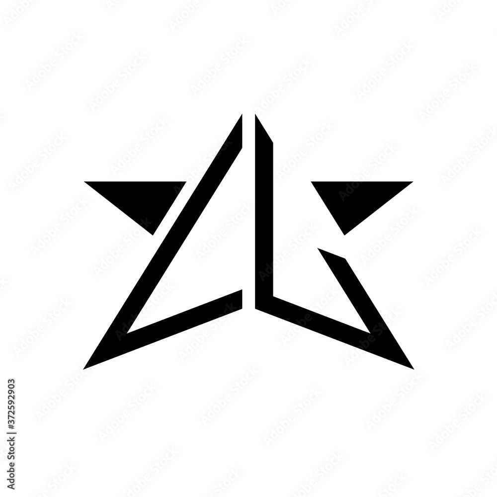 Initial Star Monogram Logo VL Stock Vector | Adobe Stock