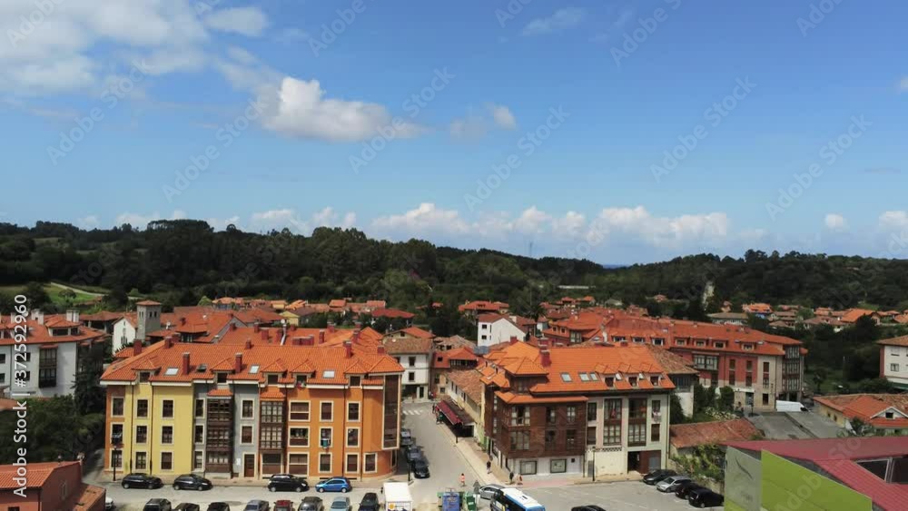 Nueva de Llanes, village of Asturias,Spain. Aerial Drone Footage Nueva de Llanes, village of Asturias,Spain. Aerial Drone Footage