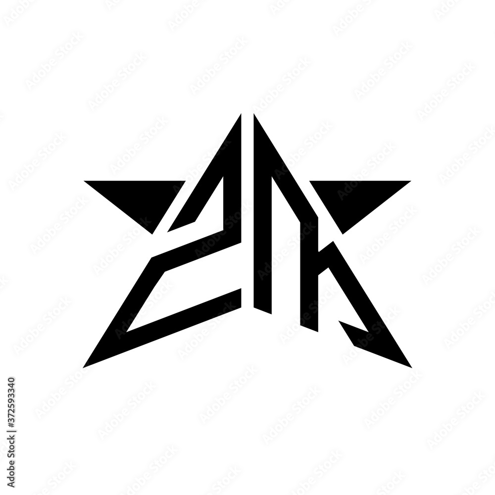 Initial Star Monogram Logo ZM Initial Star Monogram Logo ZM