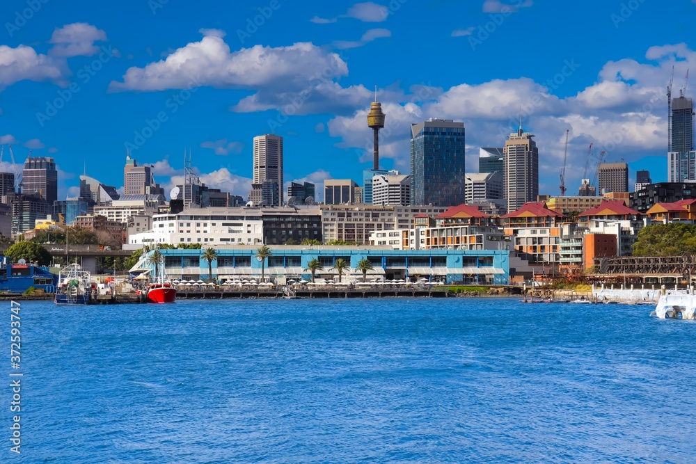 Panoramic View of Sydney CBD Skyline and the Harbour foreshore 