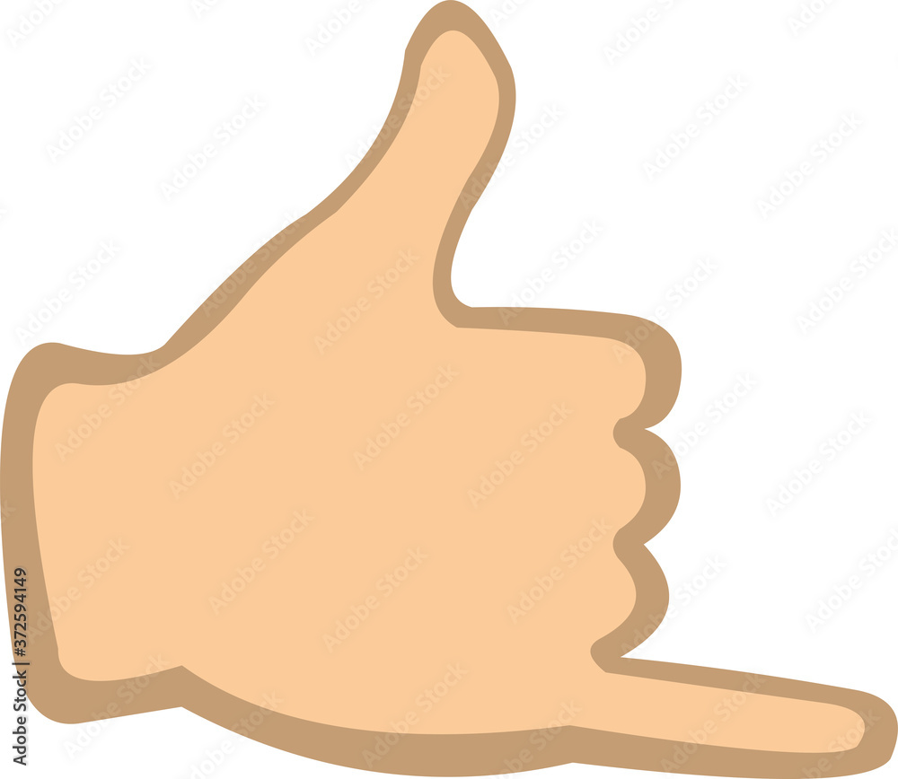 Vector illustration of a hand doing the classic shaka gesture Vector illustration of a hand doing the classic shaka gesture