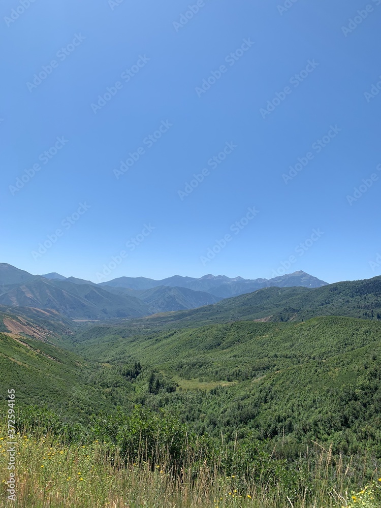 mountain landscape with blue sky