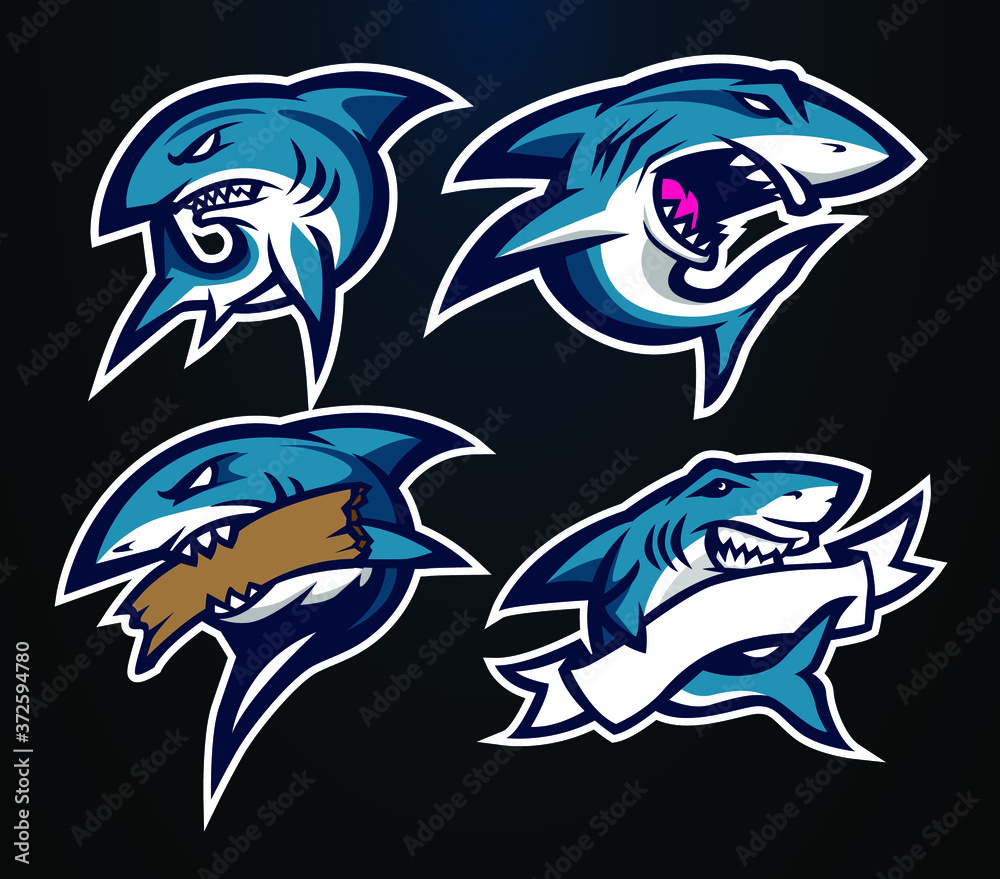 Fototapeta premium shark illustration mascot logo template
