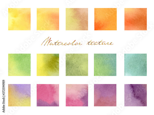 秋の水彩テクスチャーアイコンセット