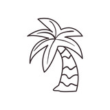 palm tree line style icon vector design
