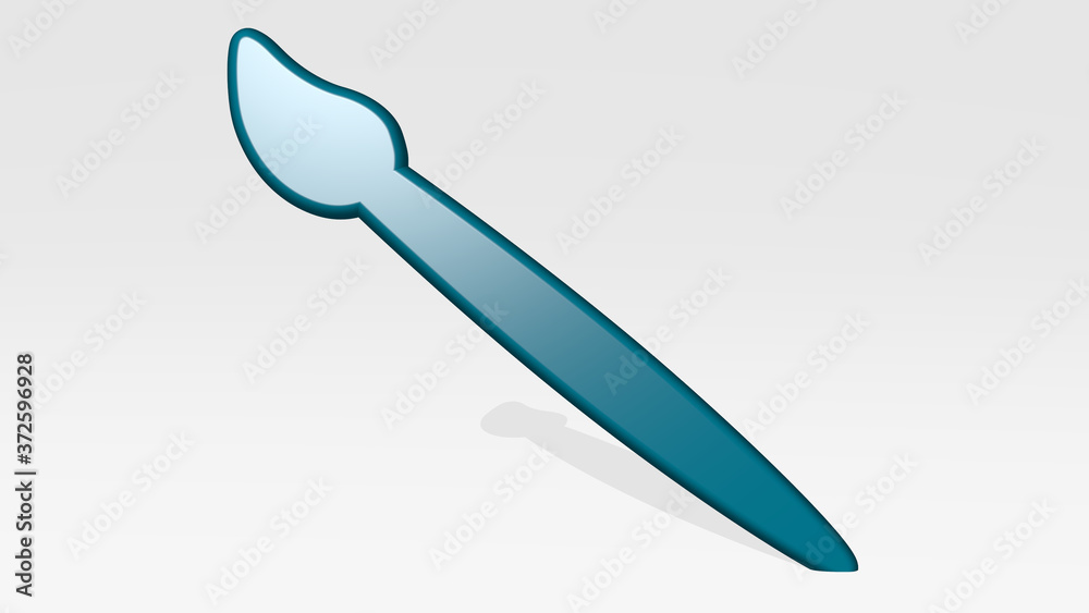 Obraz premium PAINTING BRUSH 3D icon casting shadow, 3D illustration for background and art
