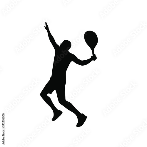 Man playing tennis silhouette art © Galih
