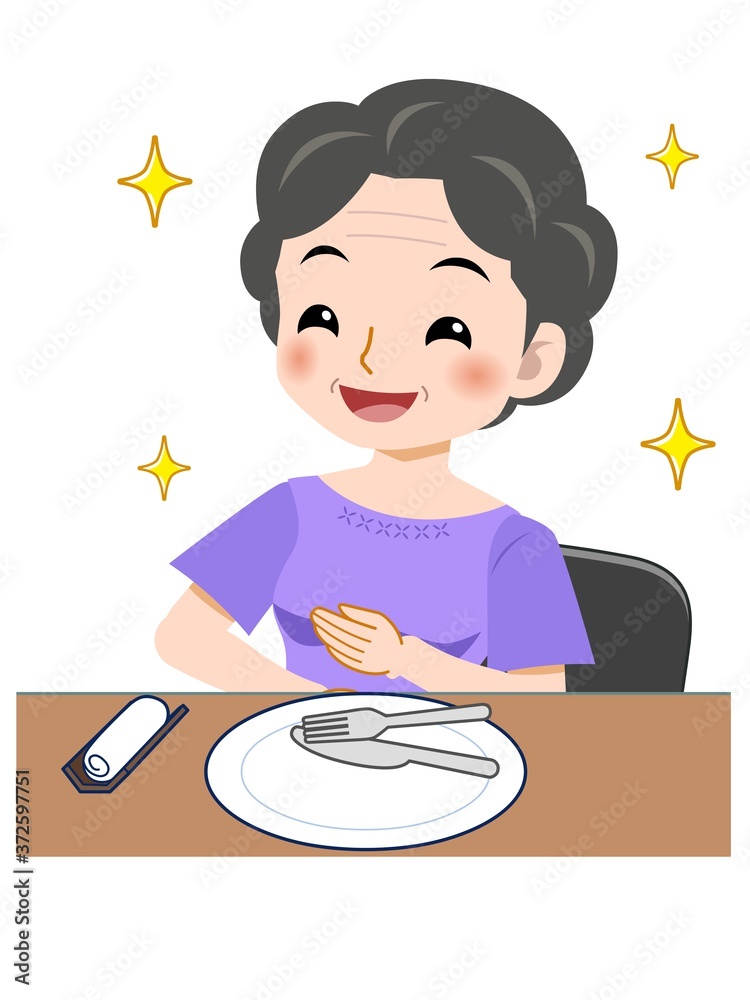 パーマをかけたおばさん
