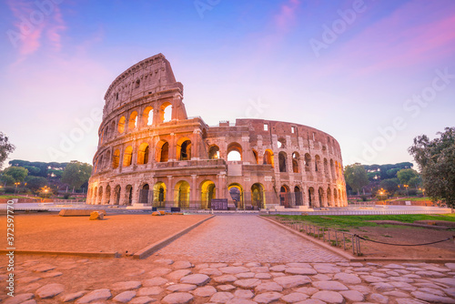 Photography View of Colosseum in Rome at twilight