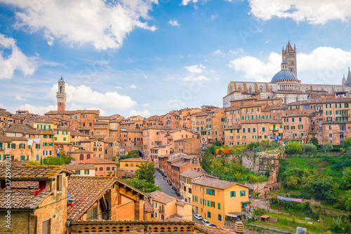 Downtown Siena skyline in Italy