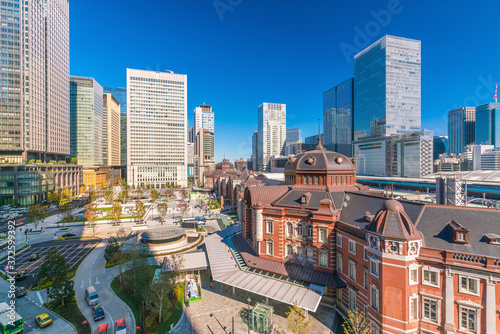 Tokyo Station from top view in Tokyo