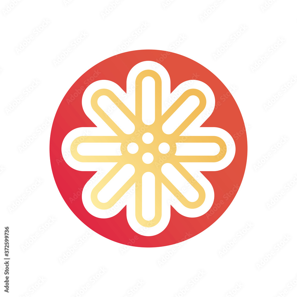 chinese flower in circle shaped gradient style icon vector design chinese flower in circle shaped gradient style icon vector design