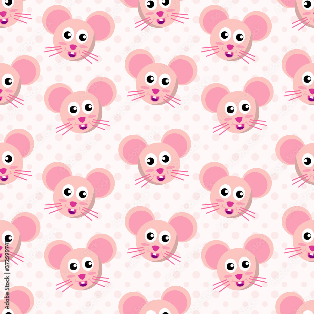 cute mouse head seamless pattern vector illustration 