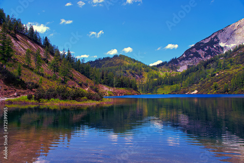 mountain lake in the alps, Tauplitzalm Austria