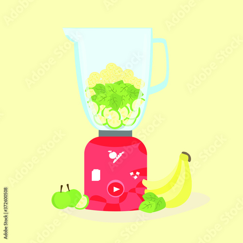 Stationary blender, food processor for cooking vegetables, smoothies, cocktails and food. Vegetarian food. 
