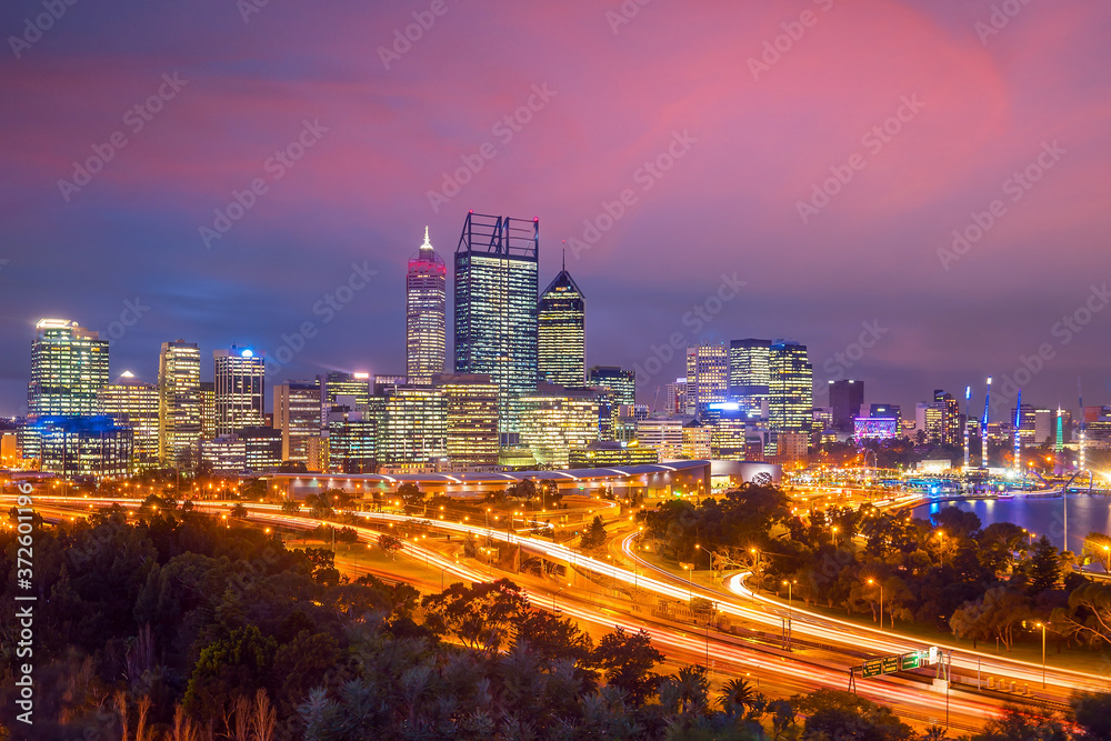 Obraz premium Downtown Perth skyline in Australia