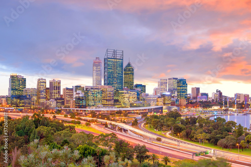 Downtown Perth skyline in Australia