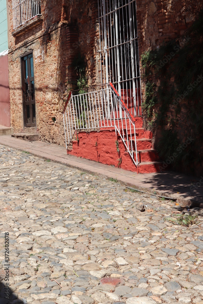 キューバの中部、古都トリニダー（トリニダード　Trinidad）の街並み