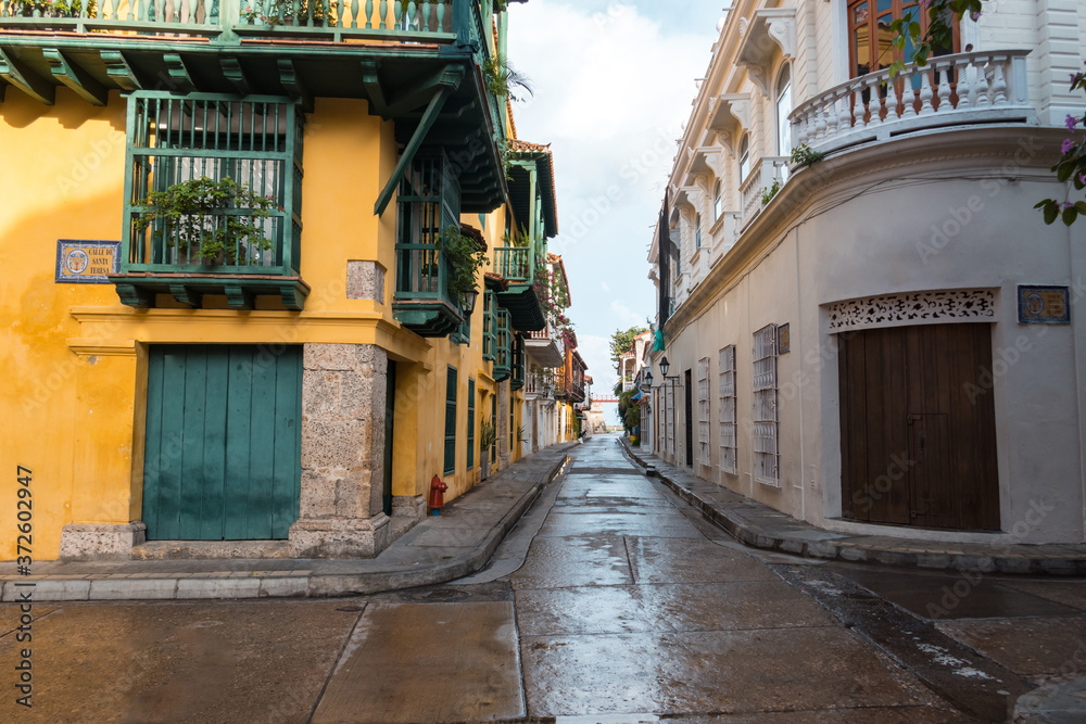 Old walled city of Cartagena in the morning