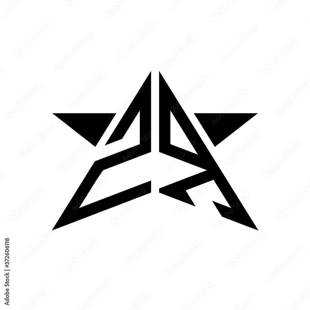 Initial Star Monogram Logo ZR