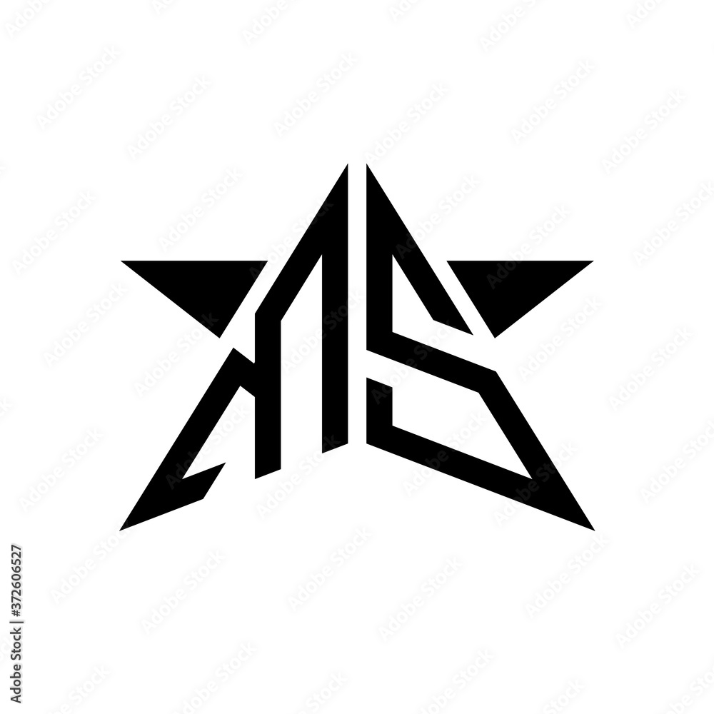 Initial Star Monogram Logo MS