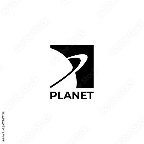 World Travel Planet Logo design Negative space style vector illustration