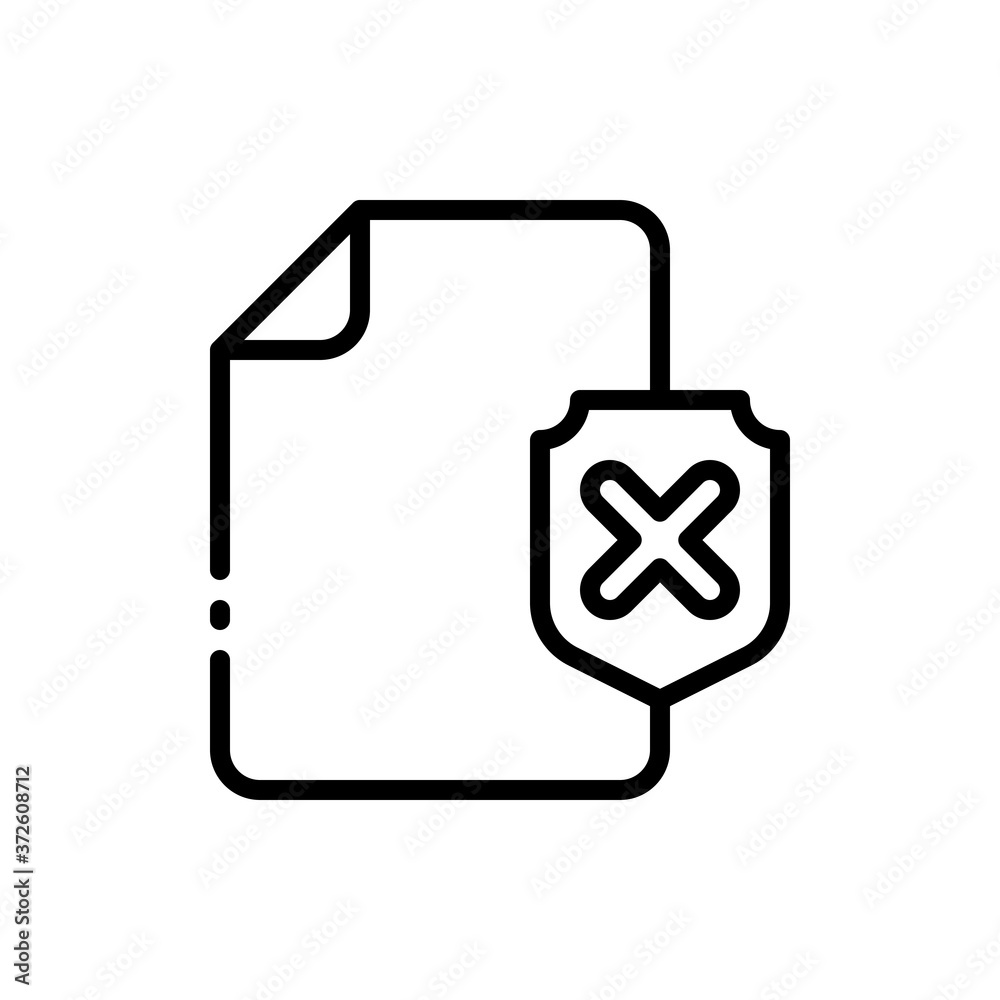 File, document, paper with shield and cross outline icons. Vector illustration. Editable stroke. Isolated icon suitable for web, infographics, interface and apps. File, document, paper with shield and cross outline icons. Vector illustration. Editable stroke. Isolated icon suitable for web, infographics, interface and apps.