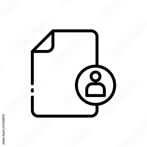 File, document, paper with profile outline icons. Vector illustration. Editable stroke. Isolated icon suitable for web, infographics, interface and apps.