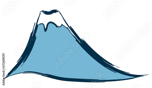 筆風の線の和風の富士山素材