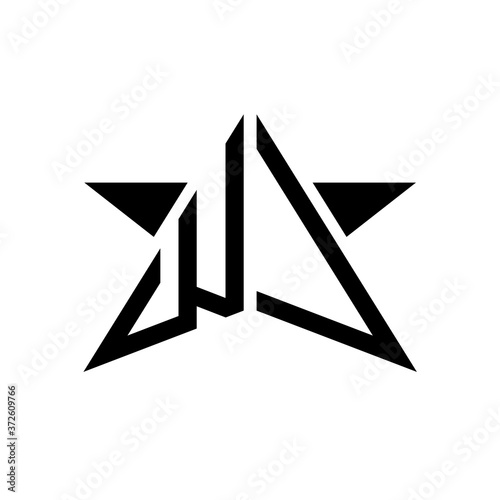 Initial Star Monogram Logo WV