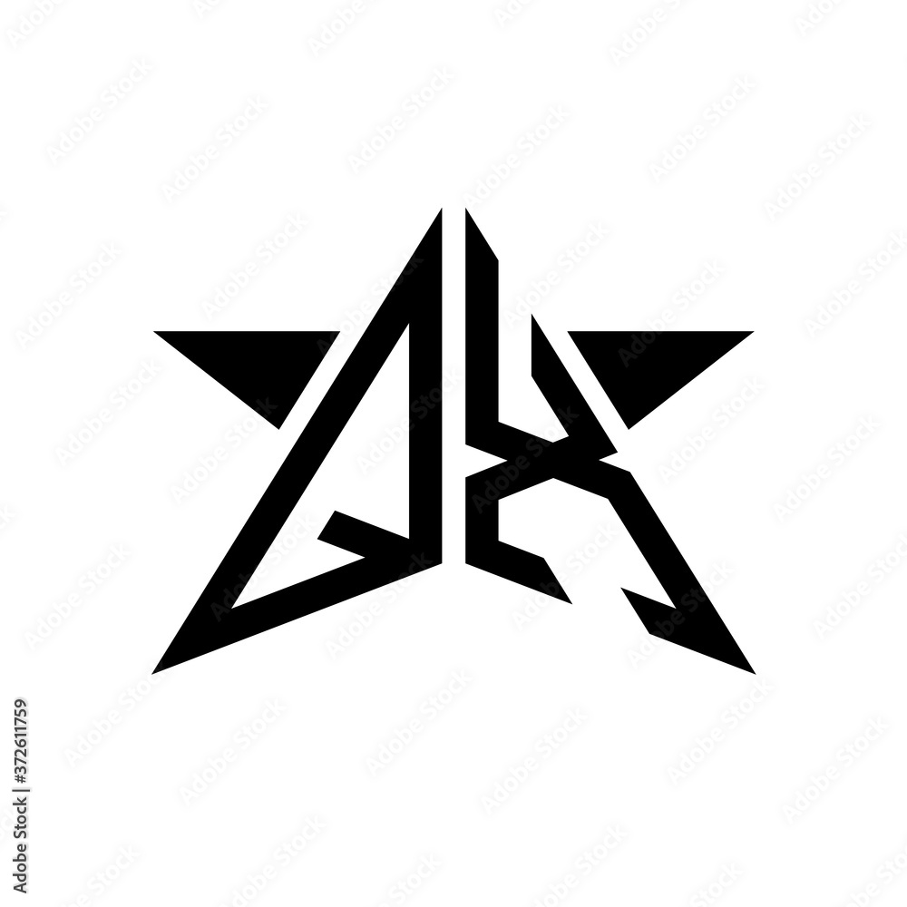 Initial Star Monogram Logo QX Initial Star Monogram Logo QX