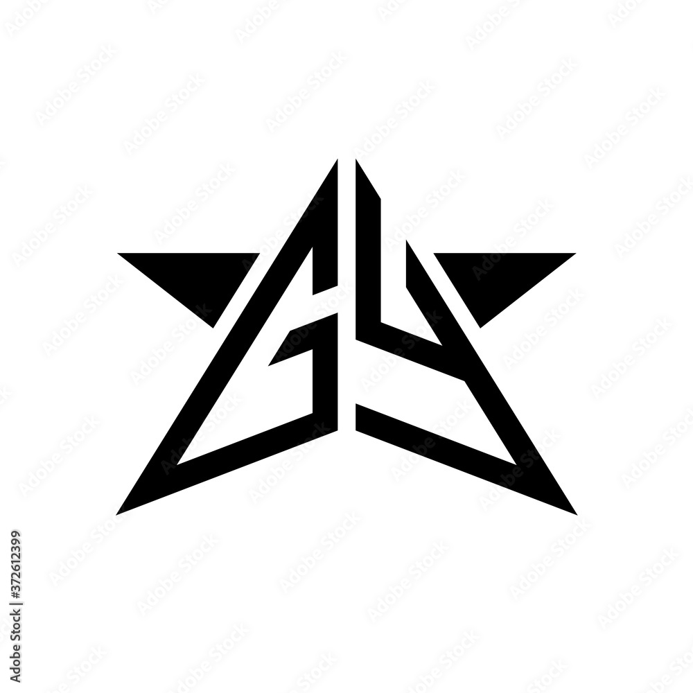 Initial Star Monogram Logo GY Initial Star Monogram Logo GY