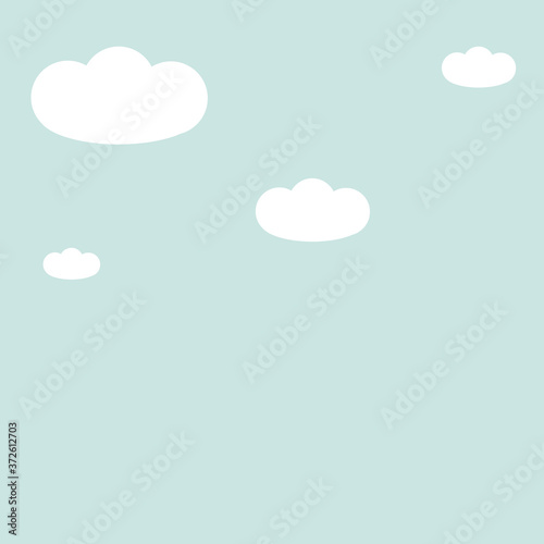 Blue sky background with clouds. Vector illustration