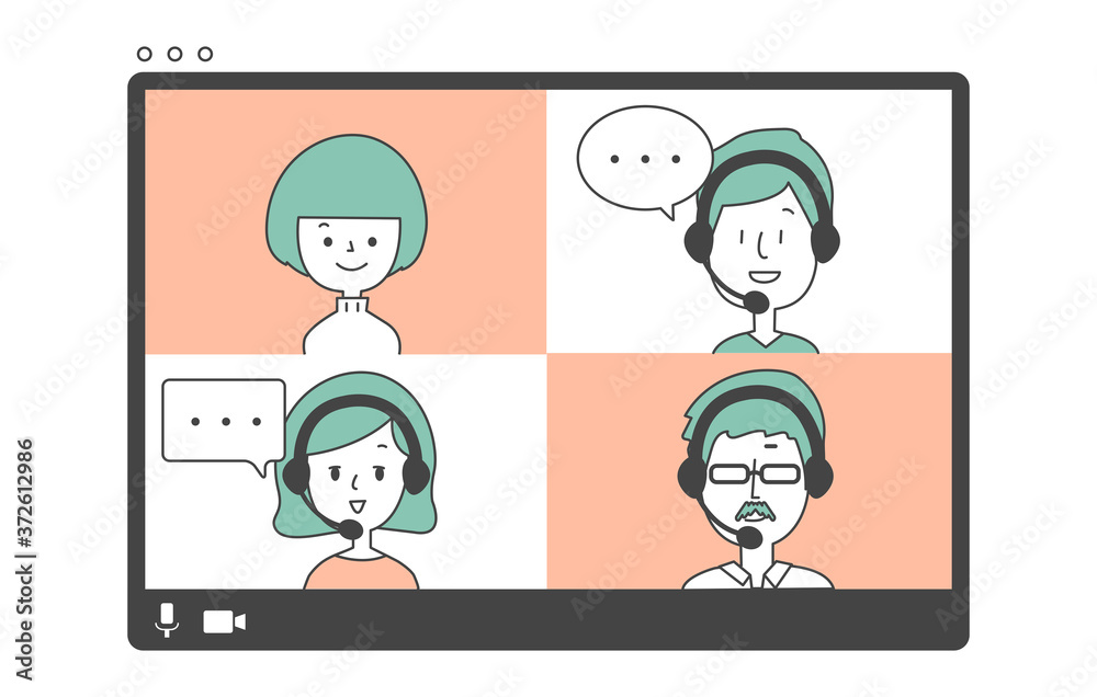 リモートで会話をする人たち リモートで会話をする人たち