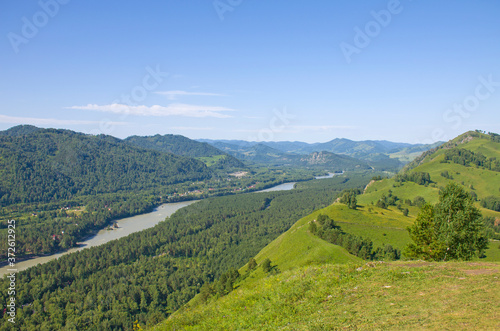 River among Altai mountains in summer beautiful landscape