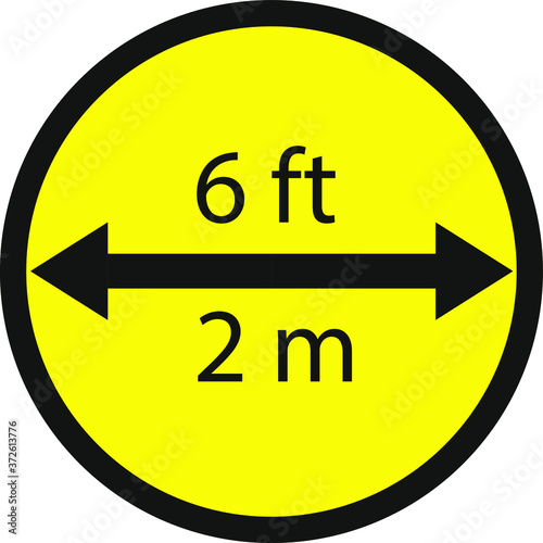 Coronavirus COVID-19 virus social distancing concept. Stay six feet apart.6 feet rule concept. Stay safe concept.