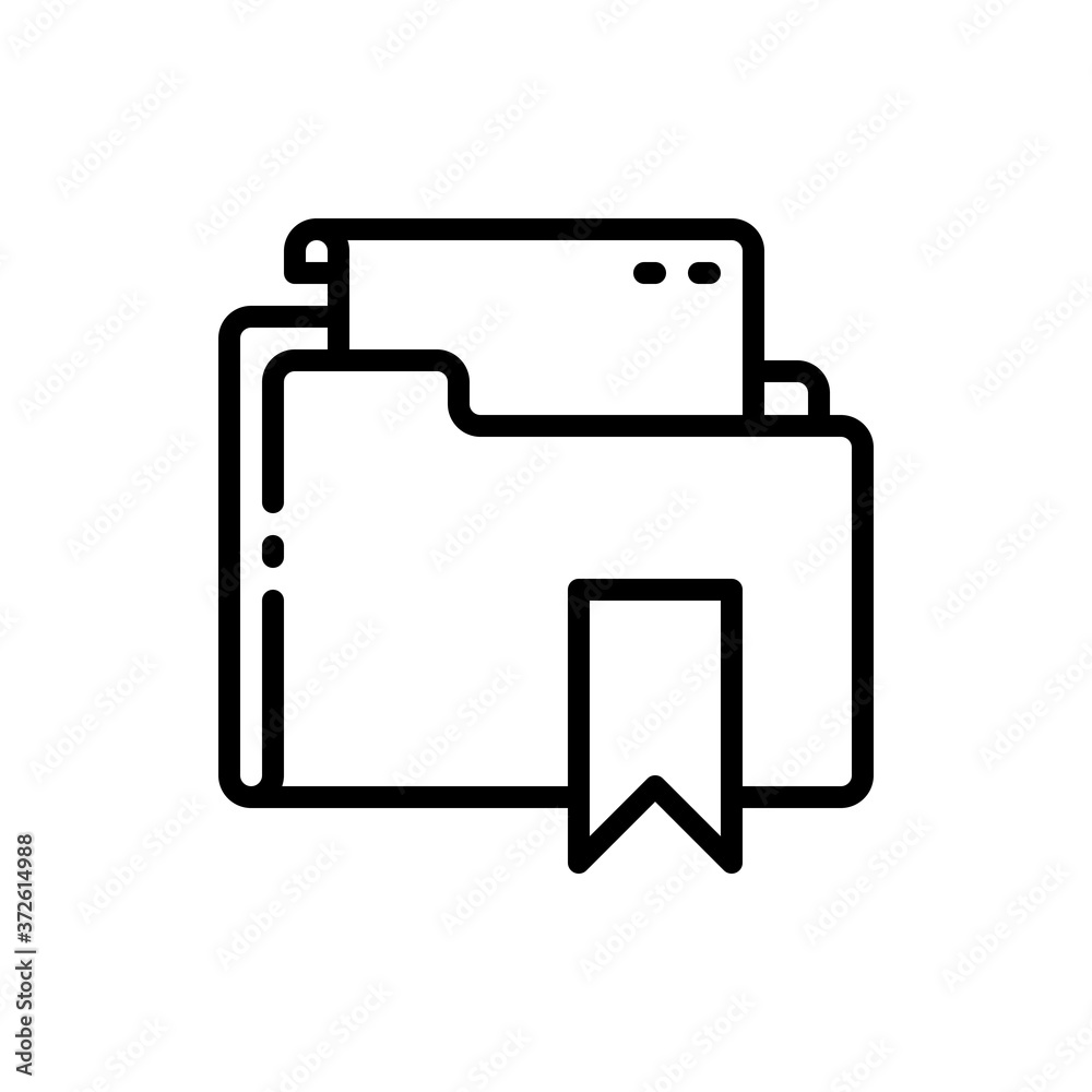 Folder, file, document, paper with bookmark outline icons. Vector illustration. Editable stroke. Isolated icon suitable for web, infographics, interface and apps. Folder, file, document, paper with bookmark outline icons. Vector illustration. Editable stroke. Isolated icon suitable for web, infographics, interface and apps.