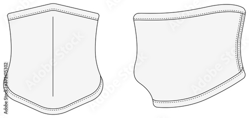 Neck gaiter, neck warmer vector template illustration / white