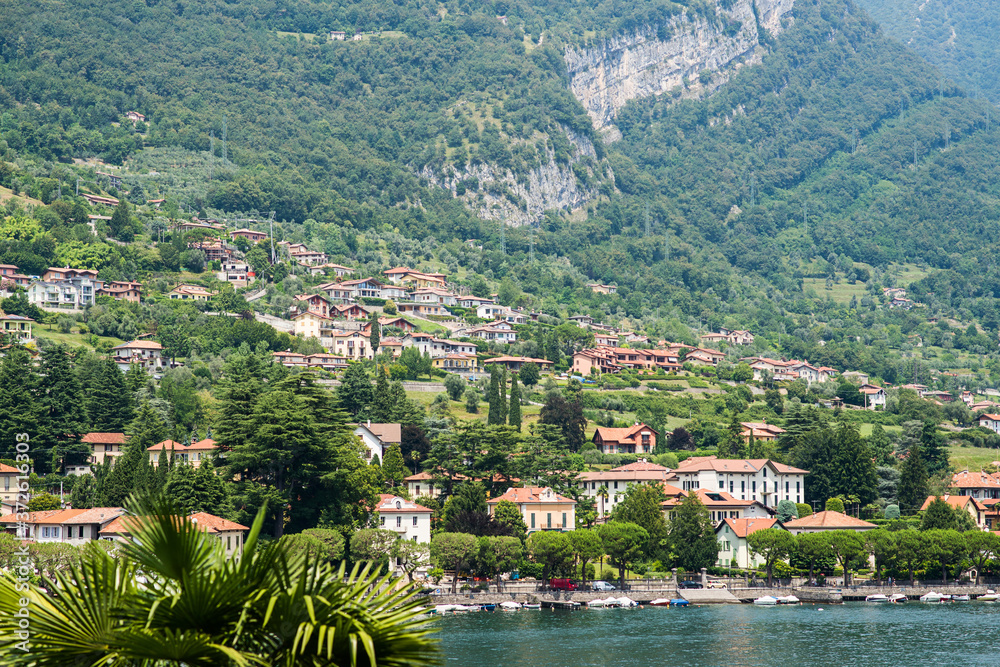 Lenno Сommune on Como Lake. Lombardy. Italy. Picturesque Italian Landscape with Old Town.