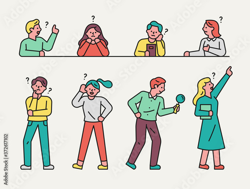 People with curious expressions.