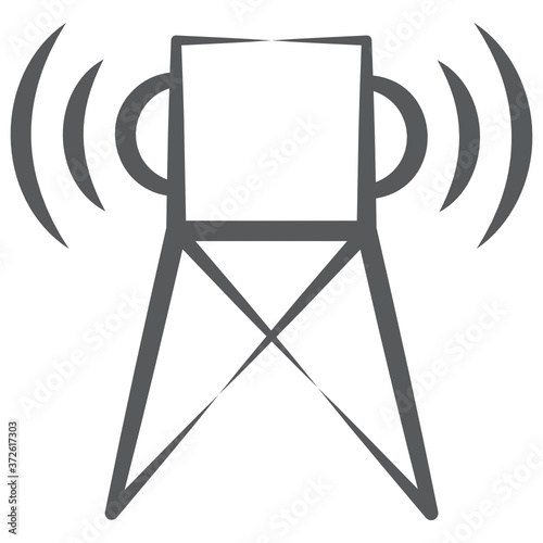 
Icon of signal tower, wireless broadcasting network 
